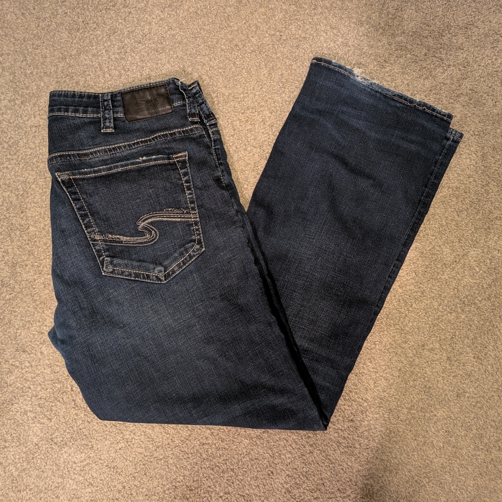 Silver Jeans Men's Dark Blue Straight Leg Denim